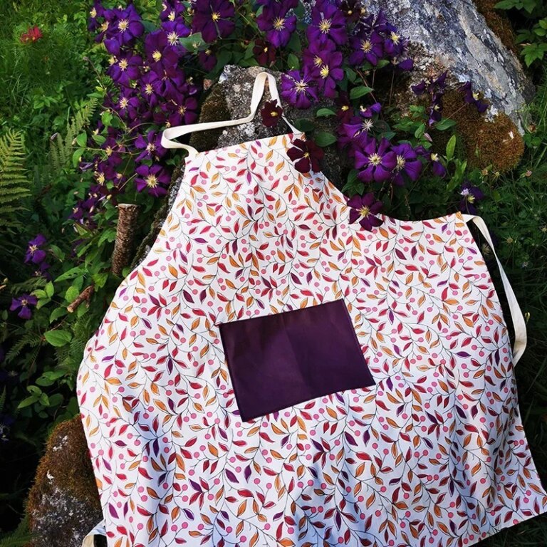 Fleur de Soleil - Tablier enduit Tilleul prune