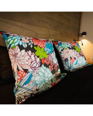 Blanc de Gérardmer - Taie doreiller en Percale imprimée Dahlia 65x65cm