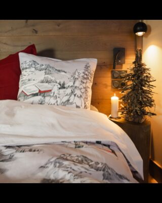 Blanc de Gérardmer - Taie doreiller en Percale imprimée Les Bronzés 65x65cm