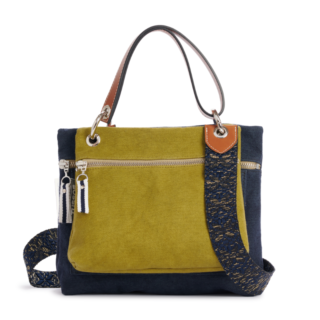 TUSSOR - Yole olive, Equipier marine, Sangle floqué marine, Anse cuir & Mousquetons