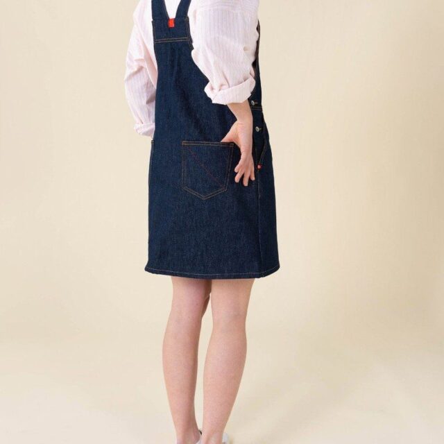 1083 - ROBE SALOPETTE 549 POCHES ITALIENNES coton bio superdenim carde bleu