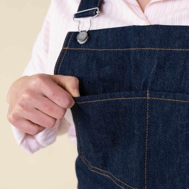 1083 - ROBE SALOPETTE 549 POCHES ITALIENNES coton bio superdenim carde bleu