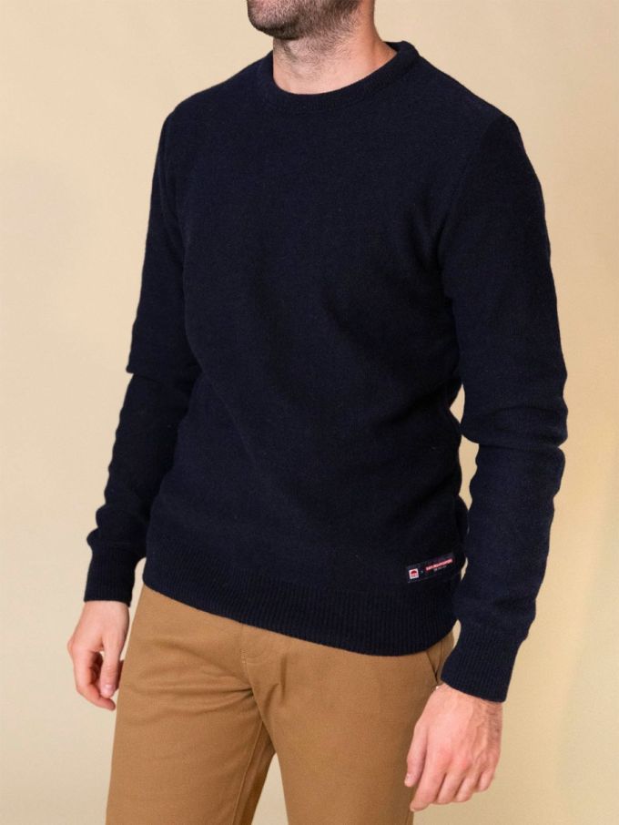 770 xsp 1sla2ac2pa2 08 1083 - PULL UNI BLEU 770 VOLONTAIRE laine recyclee Homme