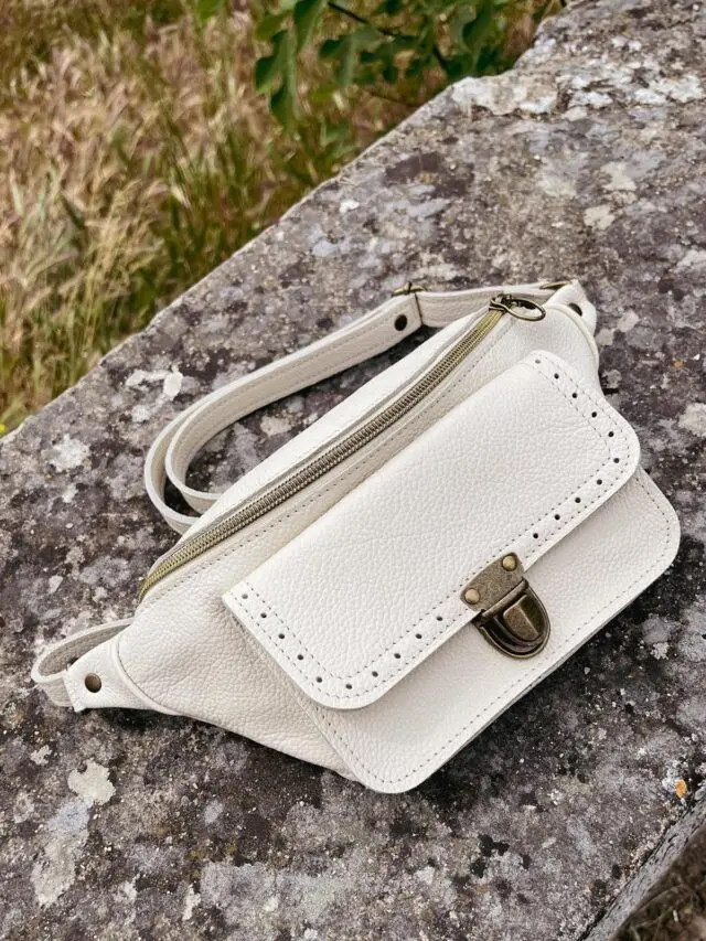 Maison Rottier - Sac Banane Cuir Blanc Écru