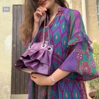 Maison Rottier - Mini Sac Seau Violet Brillant – Elise