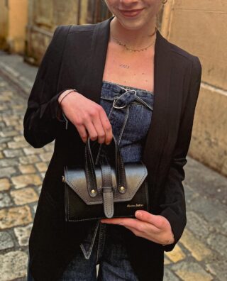 Maison Rottier - Petit Sac en Cuir Noir  Suzanne