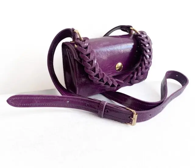 Maison Rottier - Petit Sac en Cuir Velours Violet – Suzanne