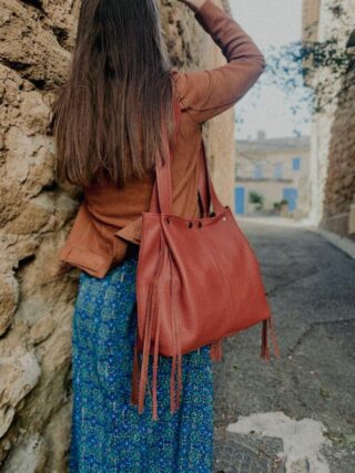 Maison Rottier - Sac Cabas en Cuir Marron Argile – Solenn