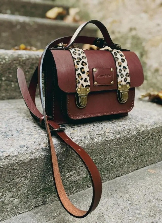 Maison Rottier - Sac Vintage en Cuir Marron Foncé Léopard – Martha