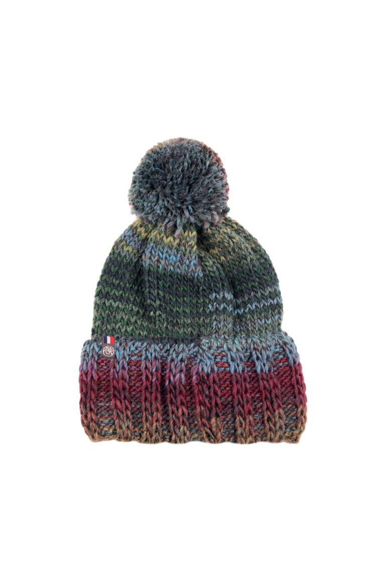 Maison Bonnefoy - Bonnet Rafael avec pompon Vert Griotte