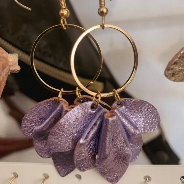 Maison Rottier - Boucles d’Oreilles Or Lavande