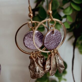 Maison Rottier - Boucles d’Oreilles Or Lavande