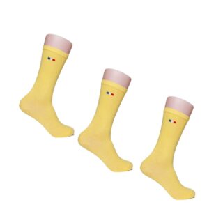 PALÂBA - Chaussettes femme jaune – Lot de 3