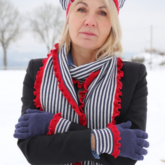 Maison Bonnefoy - Gants tactiles Léna Rouge Saphir