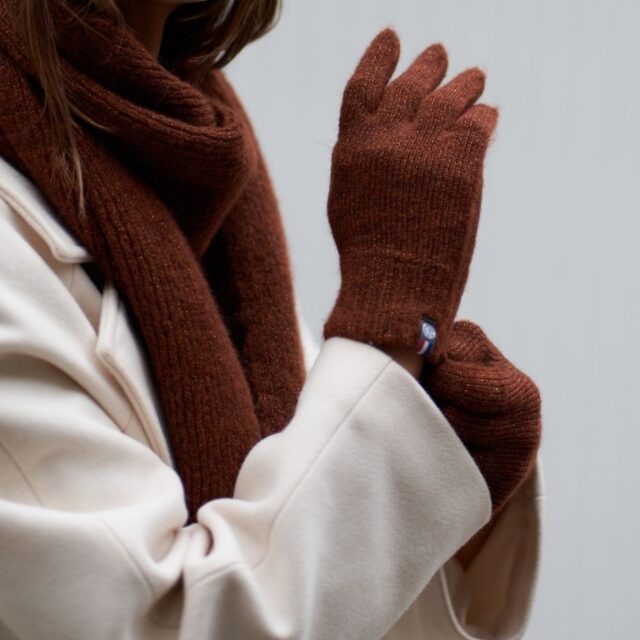 Maison Bonnefoy - Gants tactiles Natacha S/M Chocolat pailleté