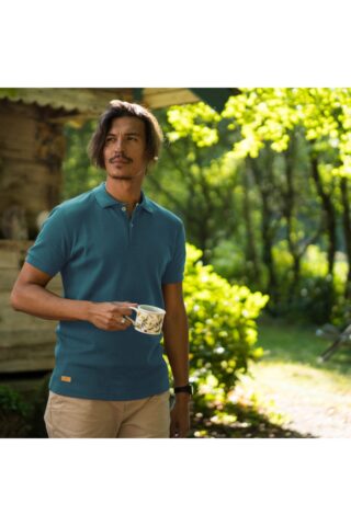 Le polo fabriqué en France – Bleu canard par la marque Le t-shirt Propre Le t-shirt Propre - Le polo fabriqué en France – Bleu canard