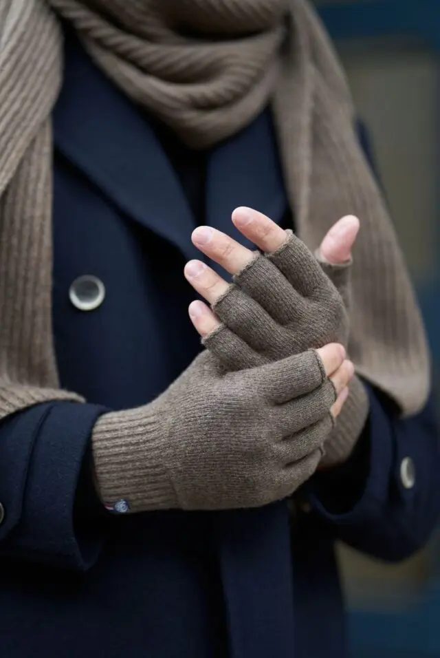 Maison Bonnefoy - Mitaines doigts Patrice S/M Zinc marron (Patrice)