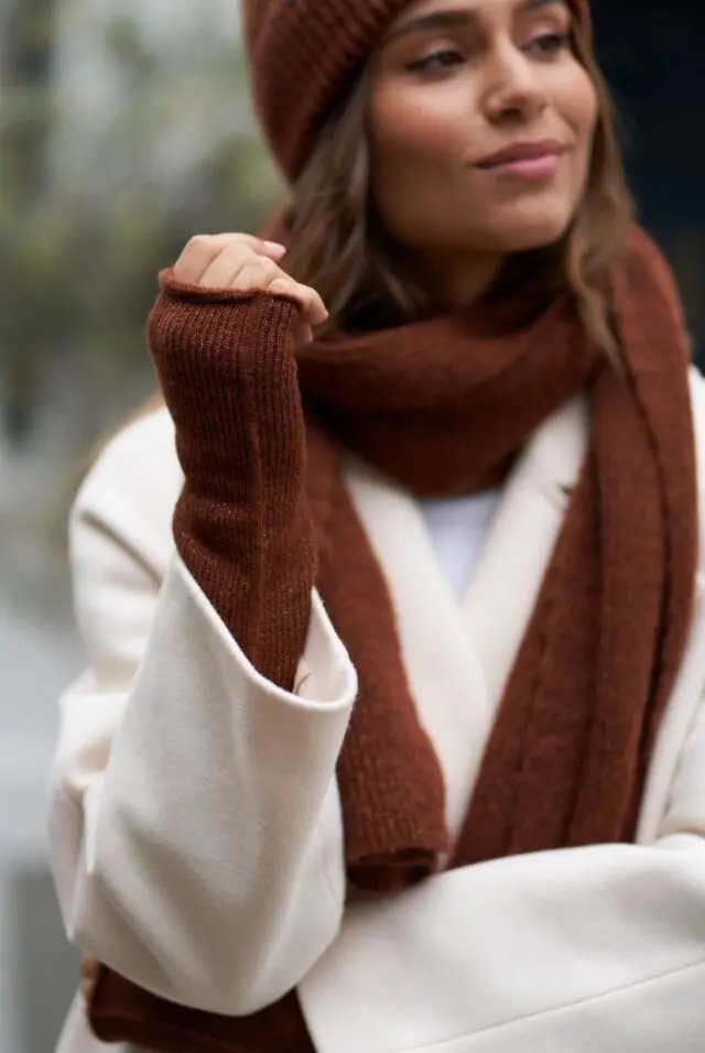 Maison Bonnefoy - Mitaines Natacha Chocolat pailleté