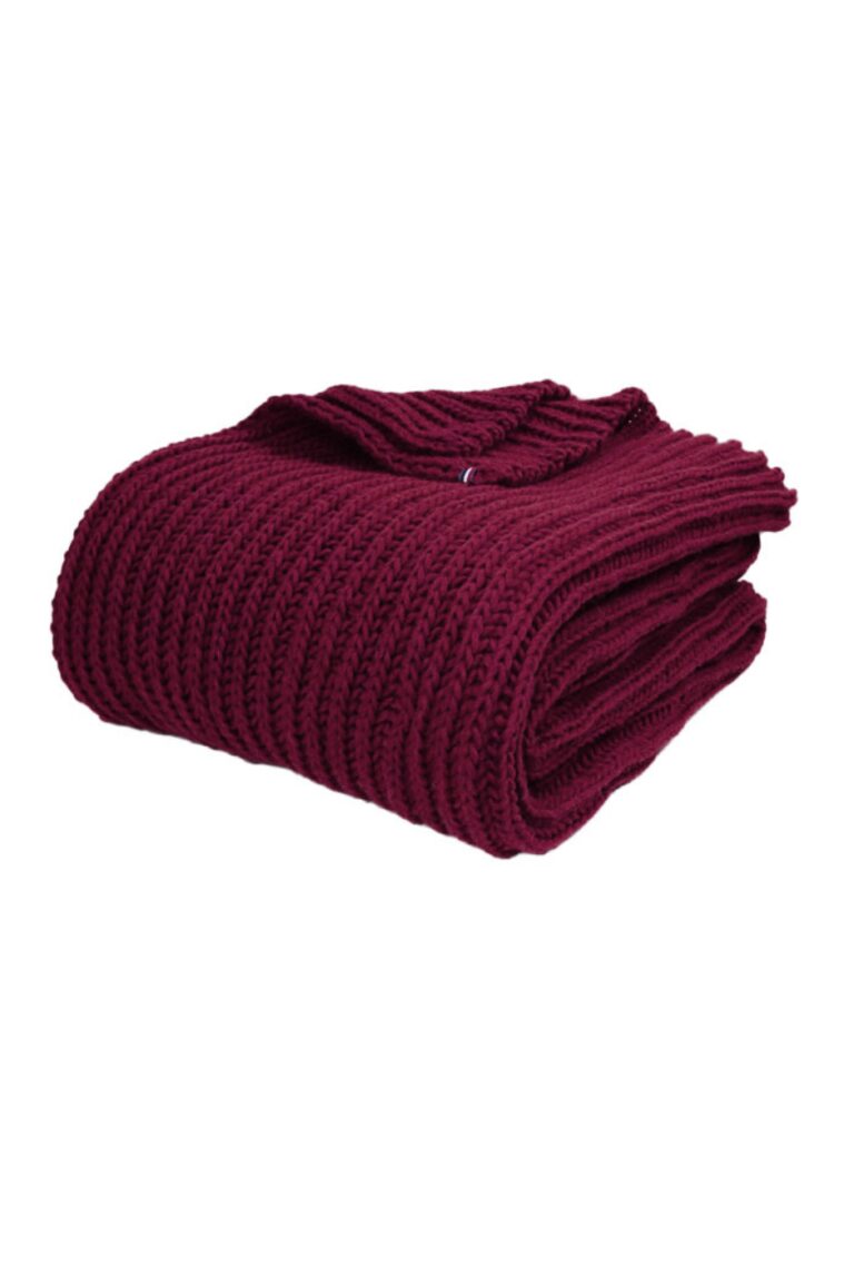 maison-bonnefoy - Plaid Cannes en laine et alpaga – Rouge (Colombe)
