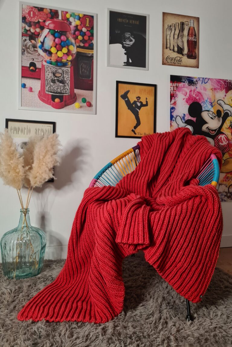 Maison Bonnefoy - Plaid Cannes en laine et alpaga Rouge (Colombe)