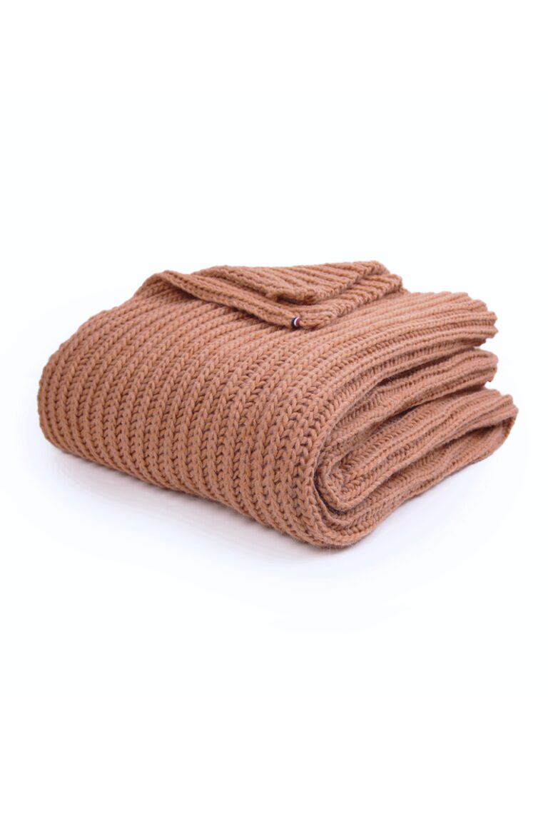 maison-bonnefoy - Plaid Cannes en laine et alpaga – Rouge (Colombe)