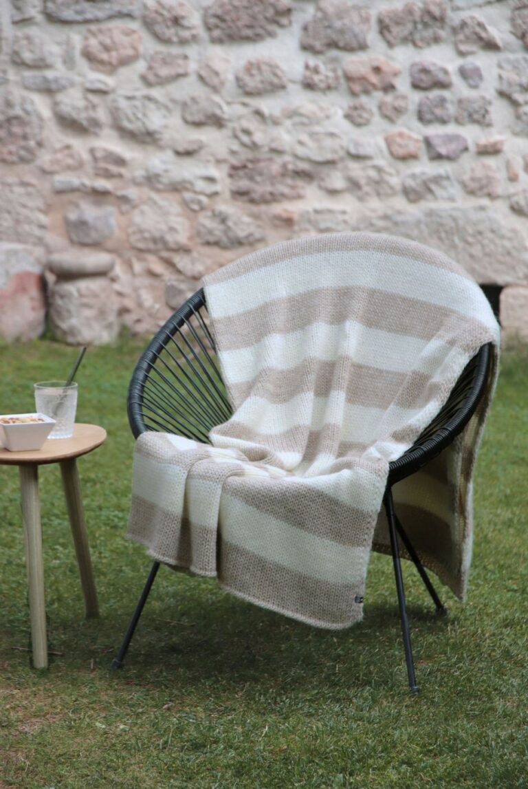 maison-bonnefoy - Plaid Carnac – Ecru-Asphalte