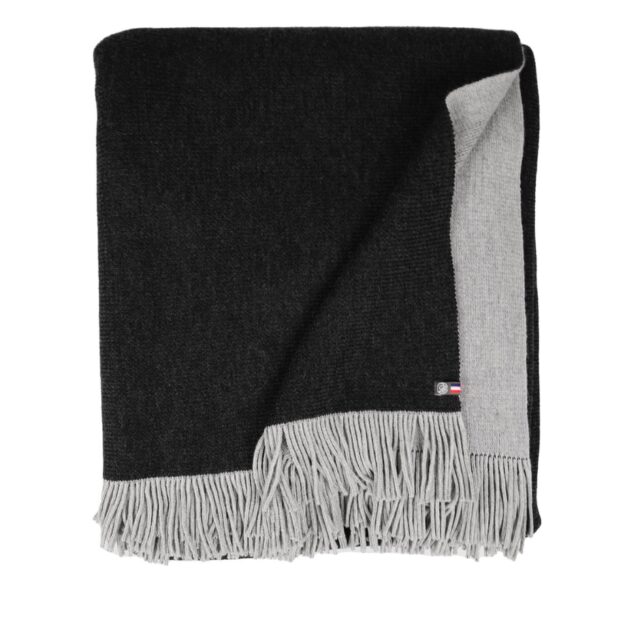 Maison Bonnefoy - Plaid en laine Strasbourg Noir gris