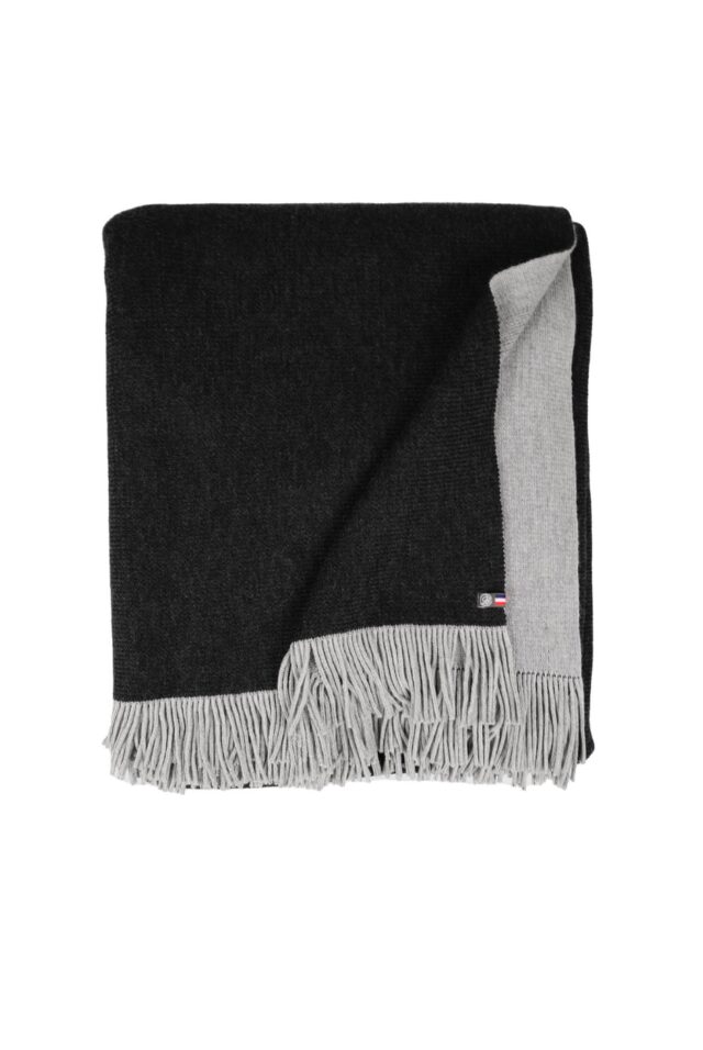 Maison Bonnefoy - Plaid en laine Strasbourg Noir gris