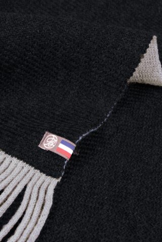 Maison Bonnefoy - Plaid en laine Strasbourg Noir gris