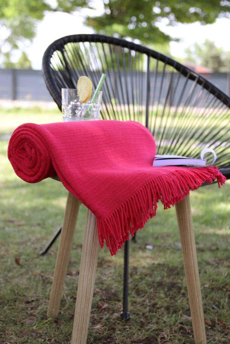 maison-bonnefoy - Plaid Vienne 100% coton bio – Corail (Hippolyte)