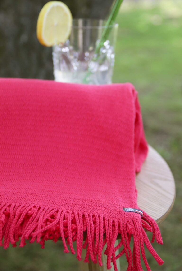 maison-bonnefoy - Plaid Vienne 100% coton bio – Corail (Hippolyte)