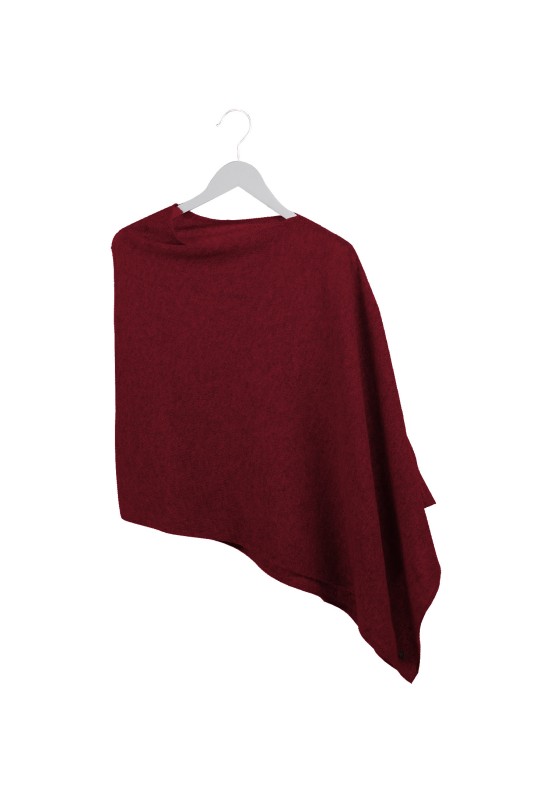 Maison Bonnefoy - Poncho Paule en cachemire Bordeaux
