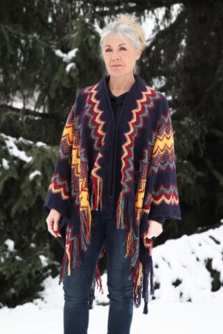 Maison Bonnefoy - Poncho Vanille Marine (Paule)
