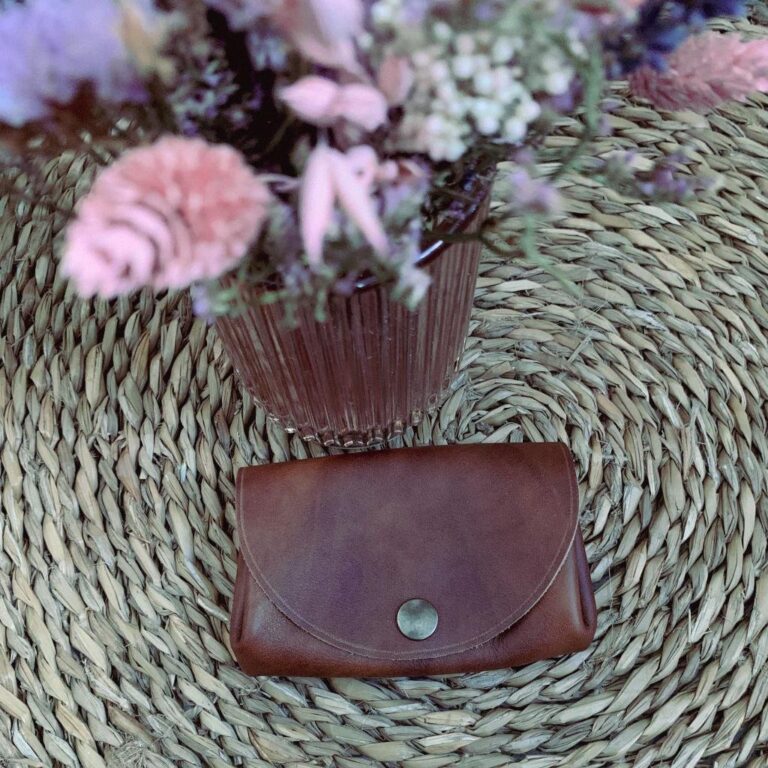 porte monnaie cuir marron antique 1 Maison Rottier - Maroquinerie fabriquée en France - Porte-Monnaie Cuir Marron Antique - Mathilde