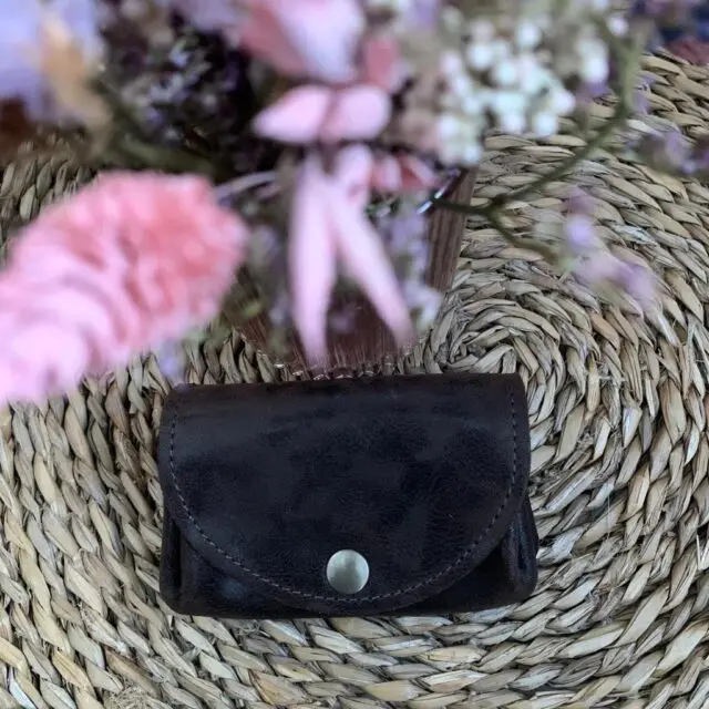 Maison Rottier - Porte-Monnaie Mathilde Cuir Velours Marron Chocolat