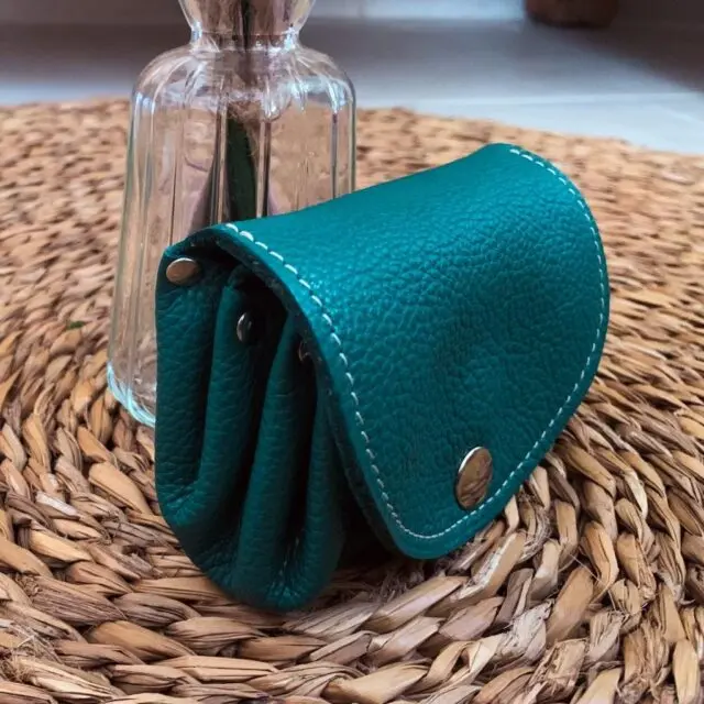 Maison Rottier - Porte-Monnaie Cuir Vert Grainé – Mathilde