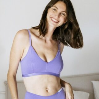 Matins d’avril - ROMY  brassière coton bio  Violet POP