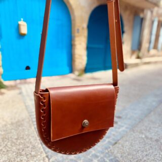 Maison Rottier - Sac Cuir Marron Rigide  Emma