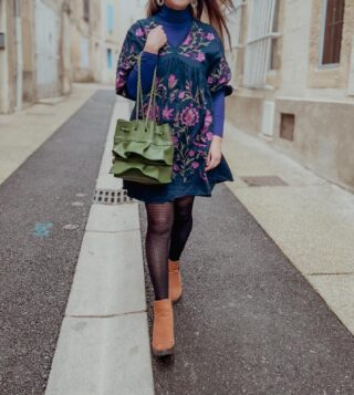 Maison Rottier - Sac Seau en Cuir Vert Olive Grainé – Élise