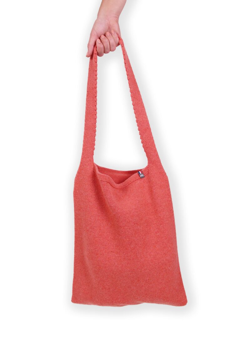 Maison Bonnefoy - Sac Olivia en maille en matière recyclée Corail