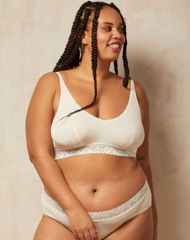 Lemahieu - 2x brassière dentelle - Noir et Ecru - Blanc - Femme