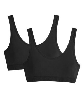 2x Brassières 100% Coton BIO – Noir – Femme par la marque Maison Lemahieu Maison Lemahieu - 2x Brassières 100% Coton BIO – Noir – Femme