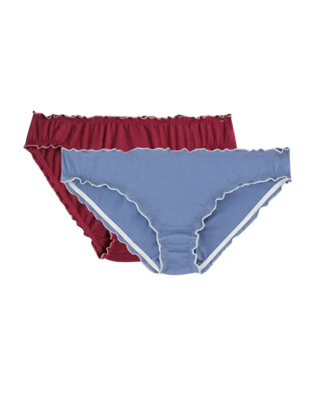 Maison Lemahieu - 2x Culottes bloomers – Bleu océan + Grenat – Femme
