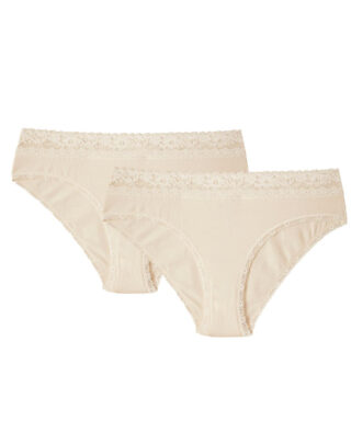 Maison Lemahieu - 2x Culottes Dentelle – Ecru – Blanc – Femme