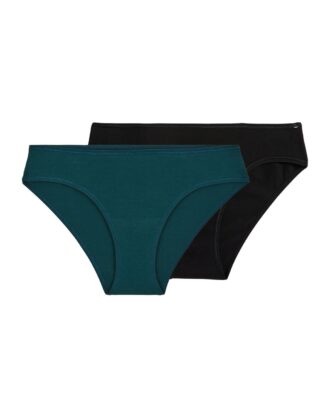 Maison Lemahieu - 2x Culottes en Coton BIO – Vert + Noire – Femme