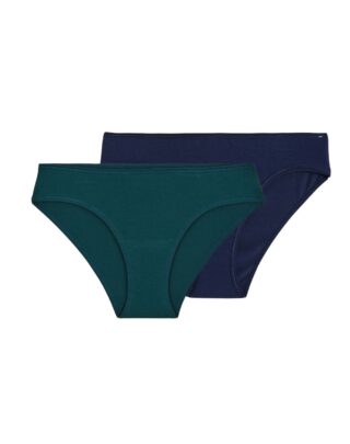 Maison Lemahieu - 2x Culottes en Coton BIO – Vert + Marine – Femme