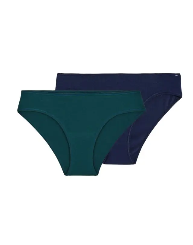 2x Culottes en Coton BIO – Vert + Marine – Femme par la marque Maison Lemahieu Maison Lemahieu - 2x Culottes en Coton BIO – Vert + Marine – Femme