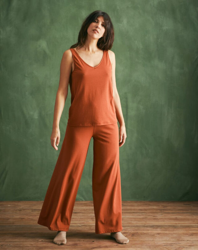 Lemahieu - 2x Pantalons de nuit - Terracotta - Noir - Femme