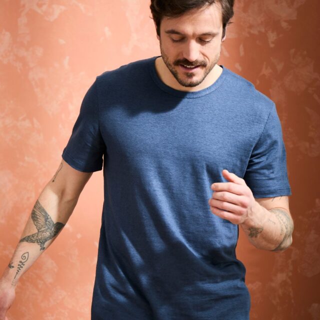 Lemahieu - 2x T-shirts 100% lin - Marine - Homme