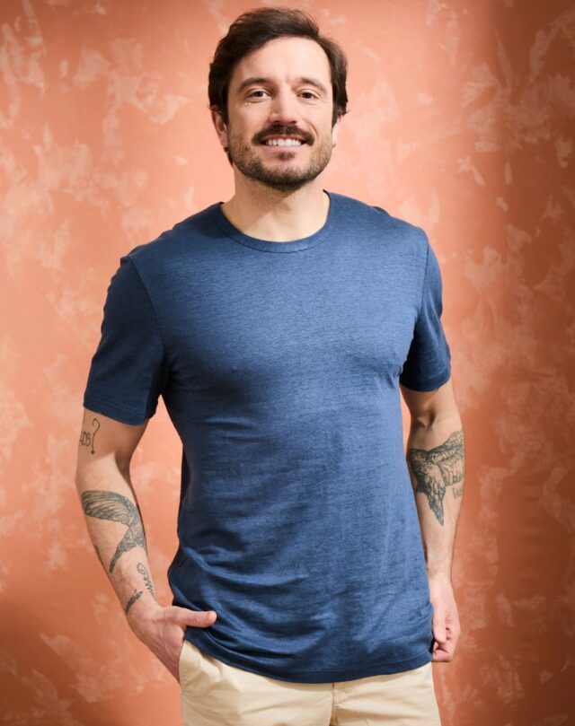 Lemahieu - 2x T-shirts 100% lin - Marine - Homme